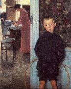 Mathey, Paul Woman Child in an Interior Sweden oil painting reproduction